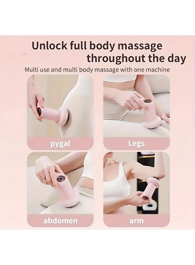 White Body Massager for Hip Abdomen Waist Limbs with 5 Attachments 1200mAh Battery Holiday Gift - Image 4